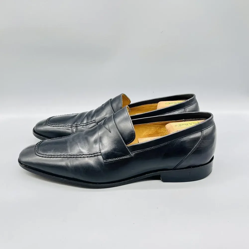 Mezlan Shoes Mens 11 Black Leather Anthony Penny Loafers Slip On Dress Classic